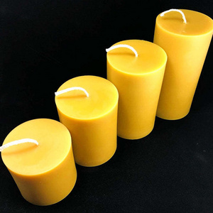 Smokeless smokeless Pure Beeswax pillar Candle Set with Natural Scent