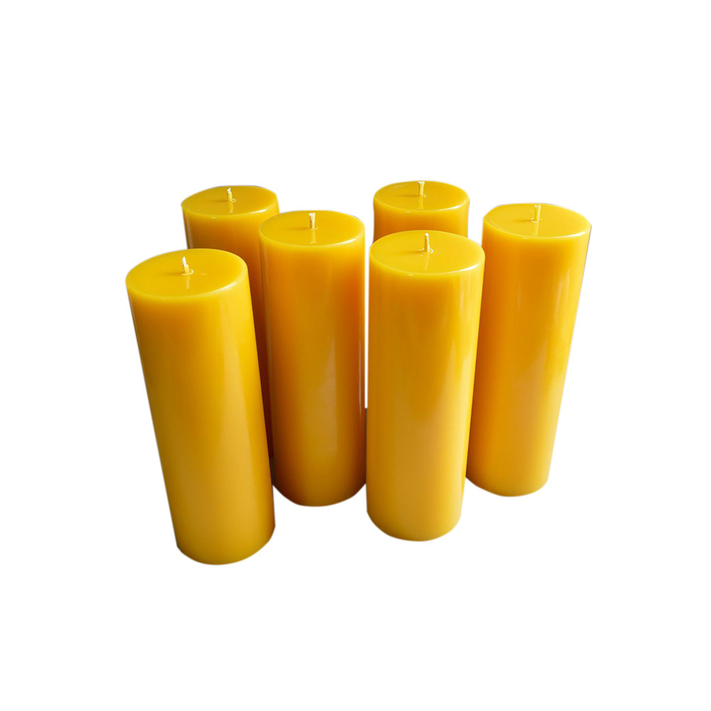 Smokeless smokeless Pure Beeswax pillar Candle Set with Natural Scent