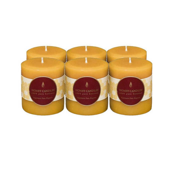 Large Beeswax Pillar Candle, Smokeless Pure Beeswax Candle Set with Natural Scent for Room Decoration Prayer Party, Lon