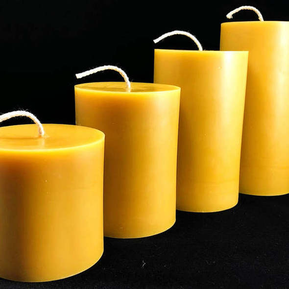 Smokeless smokeless Pure Beeswax pillar Candle Set with Natural Scent