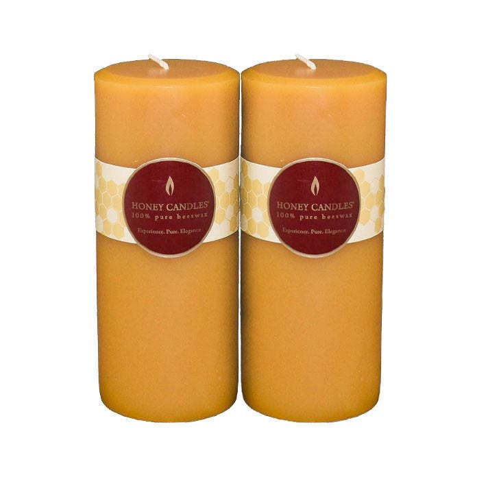 Large Beeswax Pillar Candle, Smokeless Pure Beeswax Candle Set with Natural Scent for Room Decoration Prayer Party, Lon