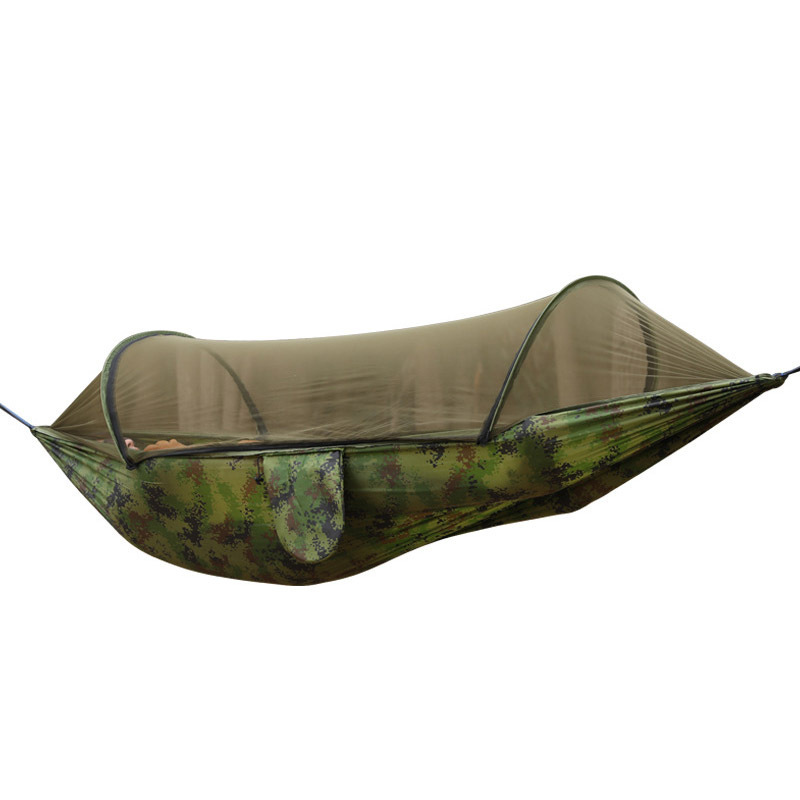 Climbing hiking sleep sit durable large net support green outdoor camping camouflage hammocks with mosquito net