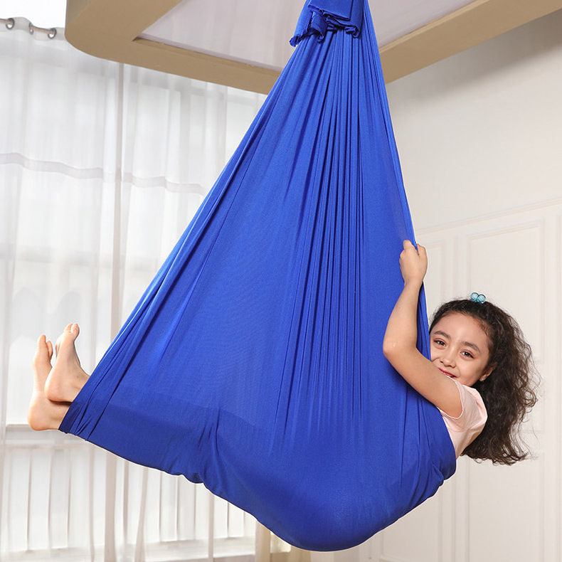 Mini small high quality swinging rotating aeriel yoga kids child hammock nylon parachute 360 swivel indoor sensory swing hammock