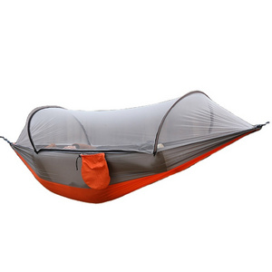 Outdoor tree hanging aerial swinging portable bug mosquito net hammock swing bed nylon double camping hammock with mosquito net