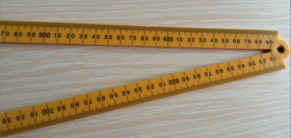 1 meter Rulers Carpenter's FOUR Folding Ruler with Plastic Bamboo Wood material for sewing and clothing