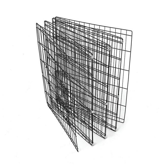 High quality black silver 8 piece 42 inch durable foldable training playpen dog fence playpen metal wire dog fence