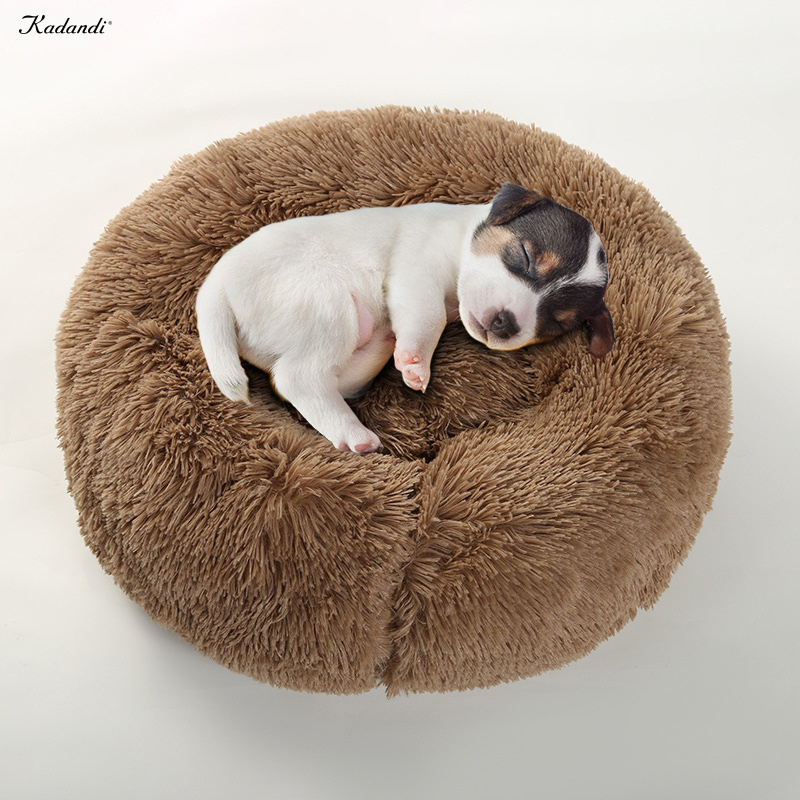 wholesales modern fleece sleeping donut cat bed house heated dog cat bed luxury plush pet bed