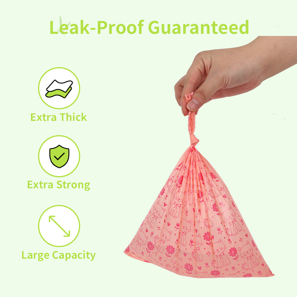 Stylish Extra Thick Strong 100% Leak Proof  Biodegradable Dog Waste Bags Dog compostable eco friendly Poop Bags for Dog