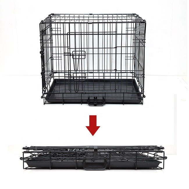 Pet supplier factory 24 inch indoor collapsible Iron stackable dog cages dog kennels cages pet cage