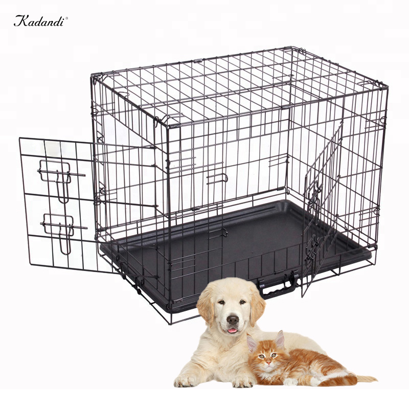 New arrival Double door iron dog cages metal kennels dog cage durable cages for dogs