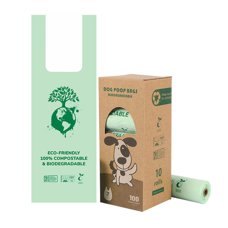 Manufacturer low price custom scented handles compostable dog poop bag eco friendly biodegradable dog cat waste bag