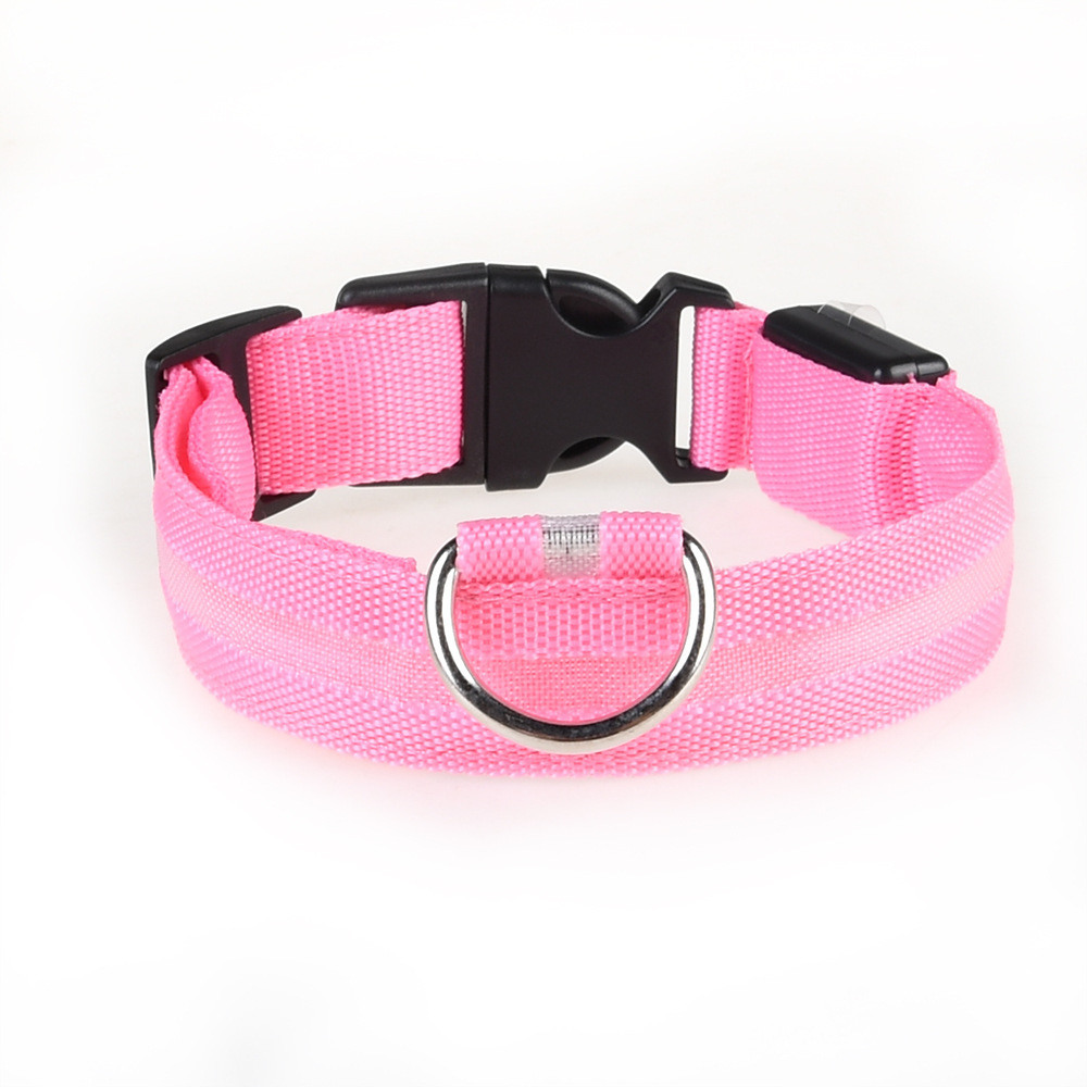 manufacturer night walking training nylon waterproof  dog collar and leash set luxury light up dog collar