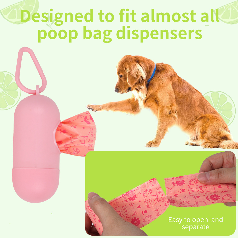 Stylish Extra Thick Strong 100% Leak Proof  Biodegradable Dog Waste Bags Dog compostable eco friendly Poop Bags for Dog