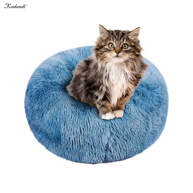 wholesales modern fleece sleeping donut cat bed house heated dog cat bed luxury plush pet bed