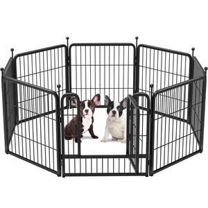 Eight piece different size dog fence foldable dog playpen fence cage temporary large dog kennel outdoor