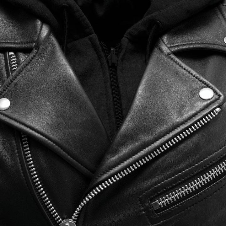 Men leather fashion jacket 2021New Sping and Autumn Fashion Jackets for Men Oblique Zipper Pockets High Quality Cowhide Leather