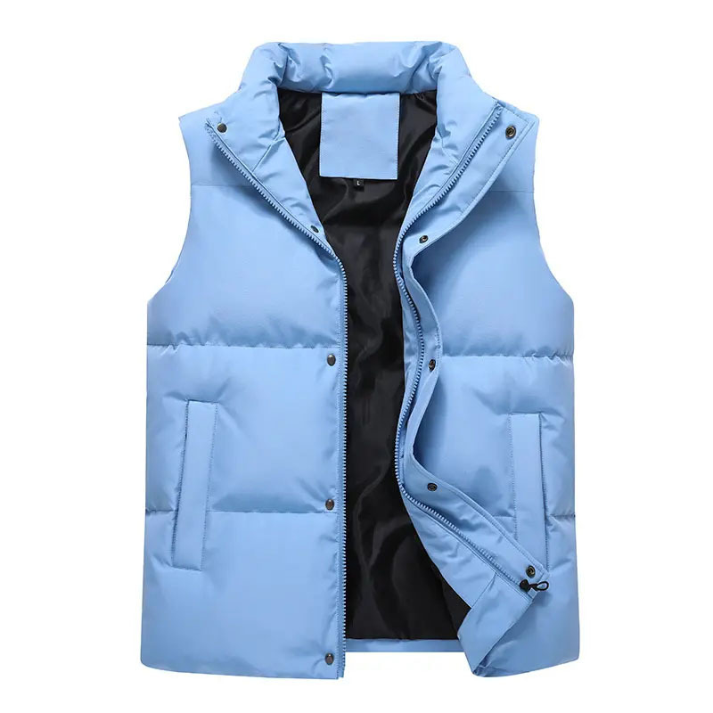 Sport Vest Wholesale Unisex Breathable Stand Collar Down Puffer Warm Vest for Men Gym  Wear Men Waistcoat