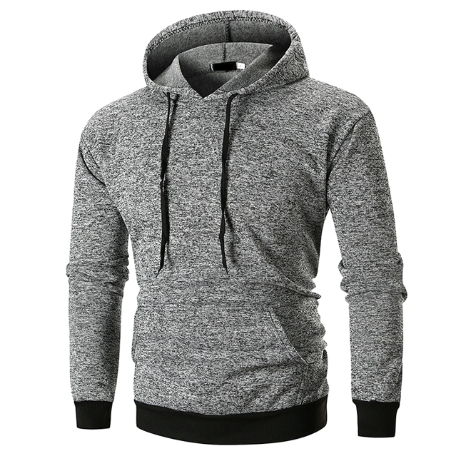 Custom Logo High Quality Casual Long Sleeves Hooded Pullover Cotton Fleece Hoodie Kangaroo Pouch Pocket for Men