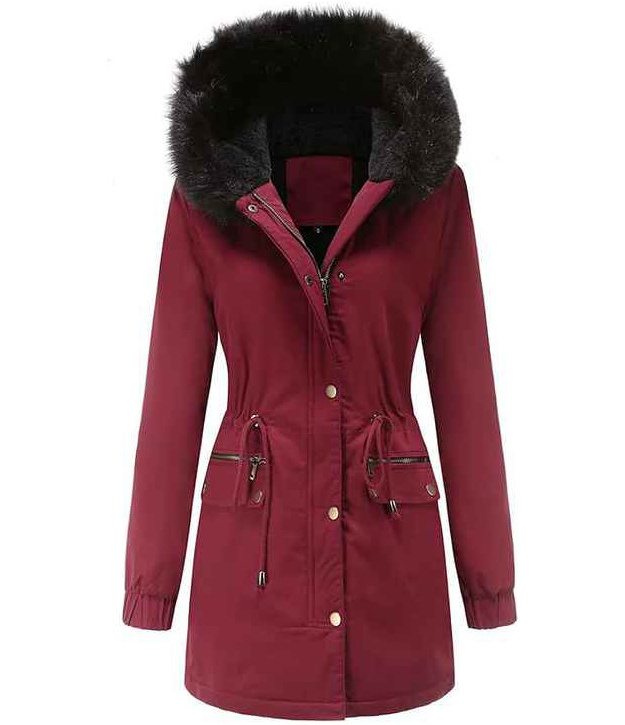 Winter Coats for Women Thick Puffer Jacket with Fur Hood Fleece Lined Winter Jacket Plus Size Hooded Overcoat Snow Coat