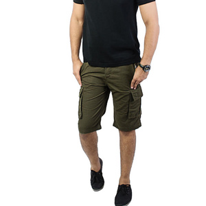 Dark Green Cotton Cargo Shorts 2020 Men Cargo Shorts Summer  green Cotton Short home Loose Multi Pocket Shorts