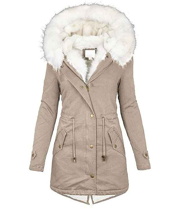 Winter Coats for Women Thick Puffer Jacket with Fur Hood Fleece Lined Winter Jacket Plus Size Hooded Overcoat Snow Coat