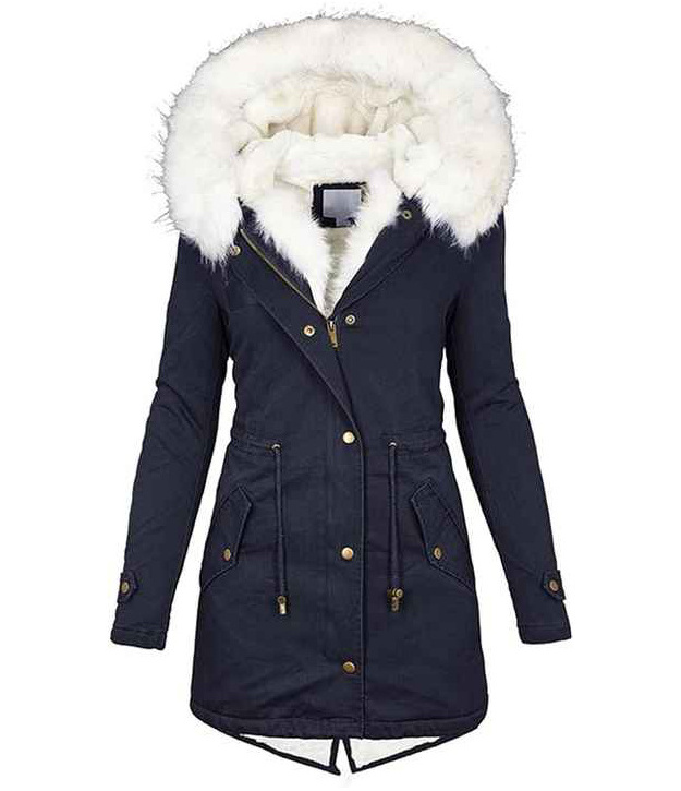 Winter Coats for Women Thick Puffer Jacket with Fur Hood Fleece Lined Winter Jacket Plus Size Hooded Overcoat Snow Coat