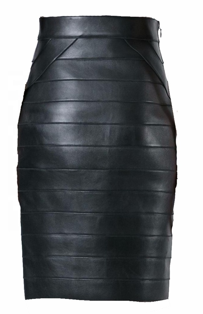 leather pencil skirt Women Trendy PU Leather Midi Skirt Solid Color High Waist Lace-up Side Button Slim Skinny Pencil Skirt for