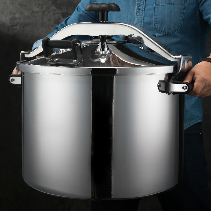 Stainless steel large-sized commercial extra large pressure cooker for open fire kitchen use, household/commercial