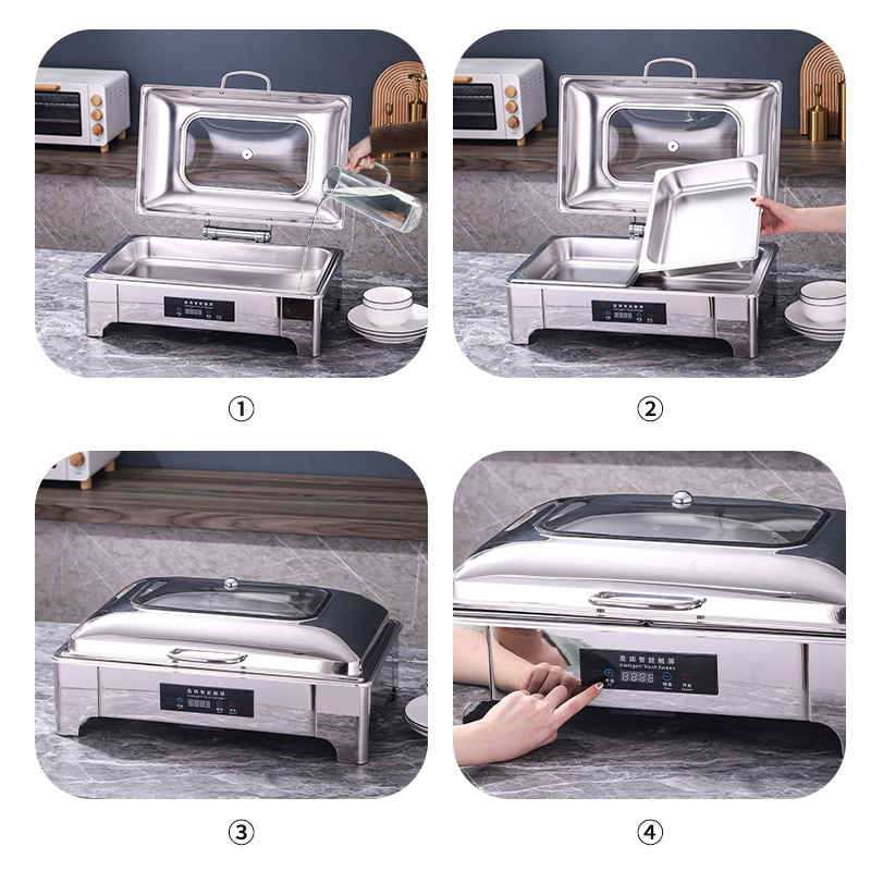 Factory Direct Economic 201 Stainless Steel Round Chafing Dishes For Catering Buffet Food Warmer Chafing Dish