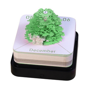 Wholesale Custom Holiday Gifts Sheets Tear-Off Nots Block Cube 3D Memo Pad Diy tree house Paper Pad Art Calendar