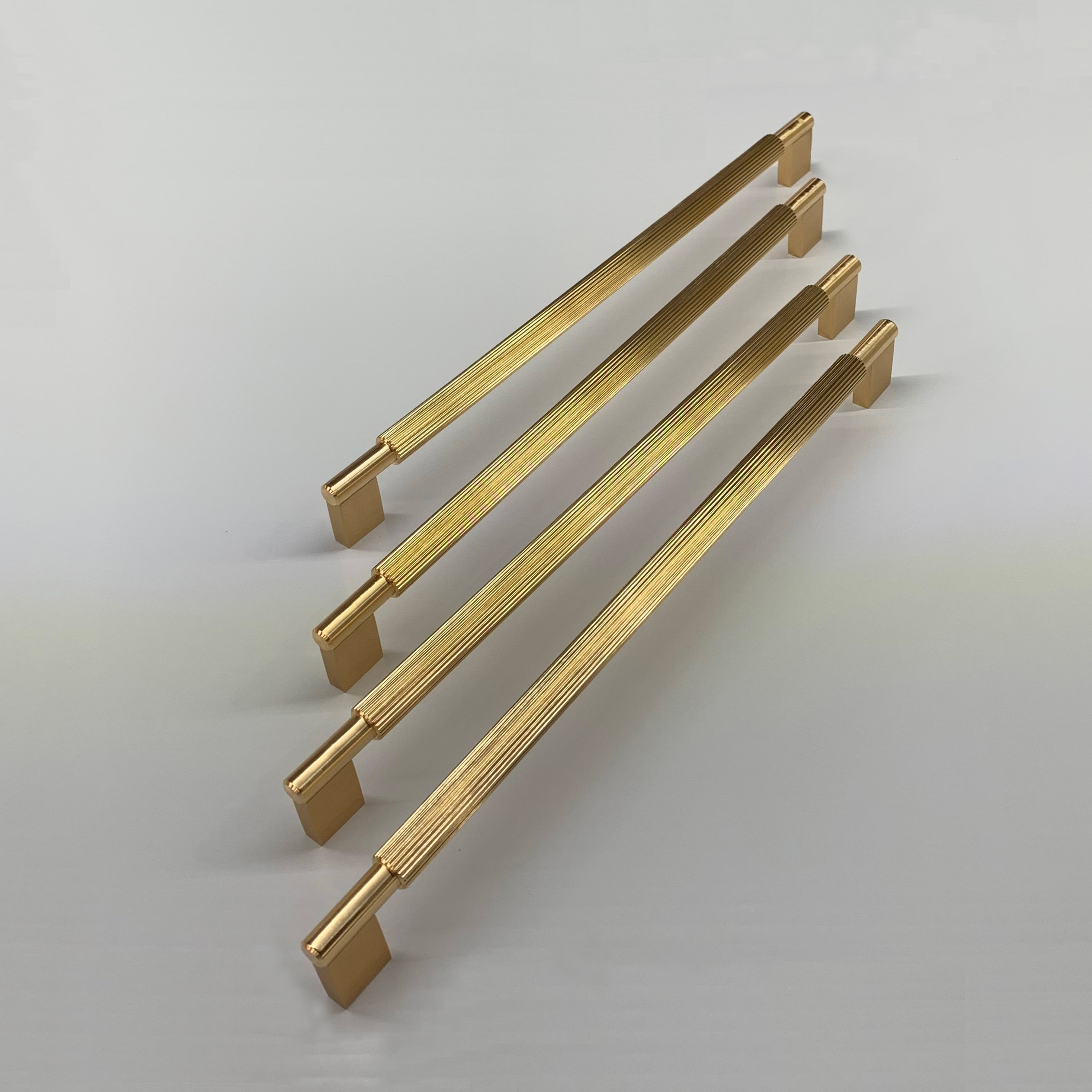 Luxury Gold Knurled Kitchen Door Pull Satin Brass T Bar Cabinet Handle