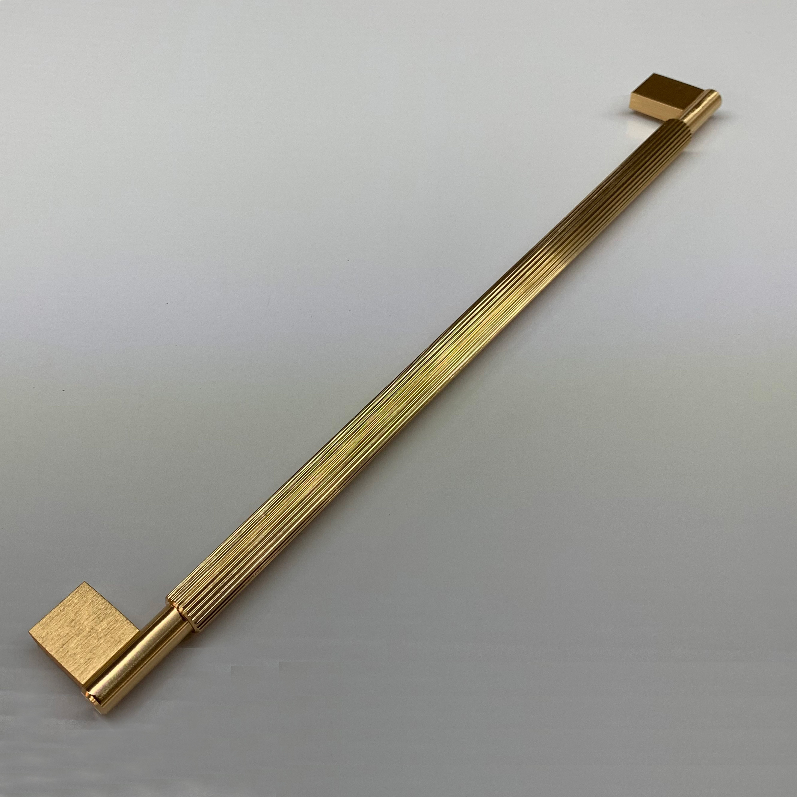 Luxury Gold Knurled Kitchen Door Pull Satin Brass T Bar Cabinet Handle