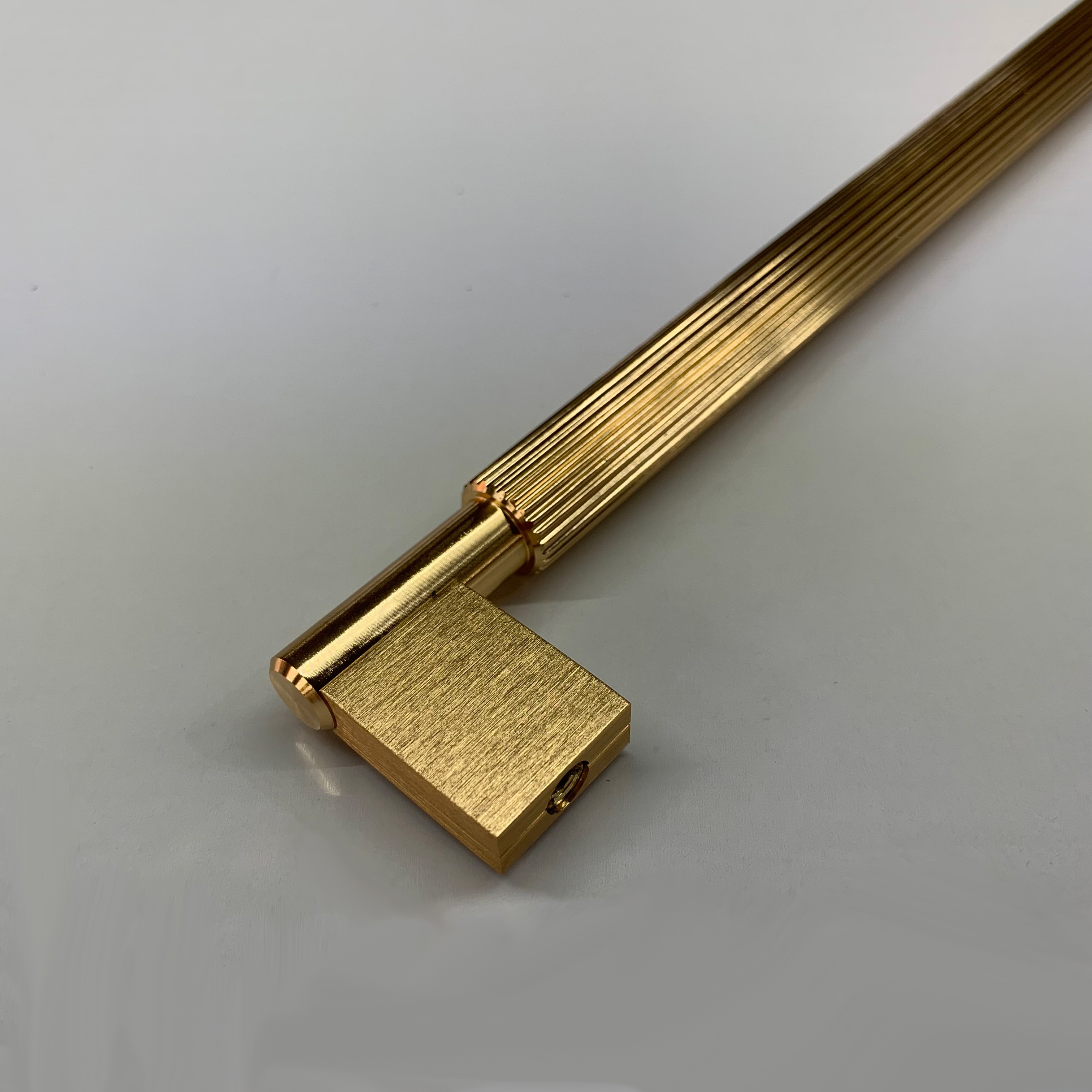 Luxury Gold Knurled Kitchen Door Pull Satin Brass T Bar Cabinet Handle