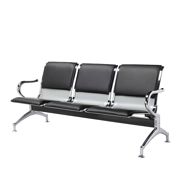 Reception Waiting 2 3 4 5 Seater Price Airport Public Seating Bench Silver Steel Bus Stop Chair for Public