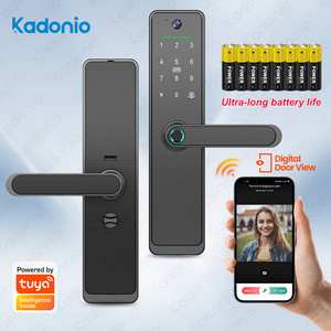 Kadonio Biometric Interior Wood Door Locks Fingerprint Mortice Modern NFC Smart Lock With Camera And Doorbell