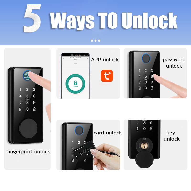 Kadonio Home Security SmartLife APP Tuya Blue Tooth Keyless Smart Door Lock, Intelligent Fingerprint Smart Deadbolt Lock