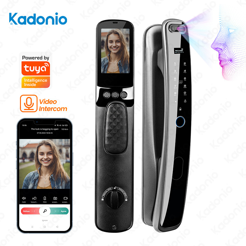 Kadonio Automatic Keyless Digital Biometric Lock Fingerprint Face Recognition Smart Door Lock For Outdoor Gate