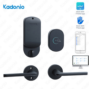 Kadonio Modern Smart Mechanical Key Locks Hotel Management Card Switch Door Handle Locks with Energy Saving Switch