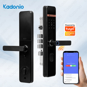 Kadonio Fingerprint Keyless Anti-theft Alarm Touch ID Digital Panel Smartlock Room Door Handle With Key Lock