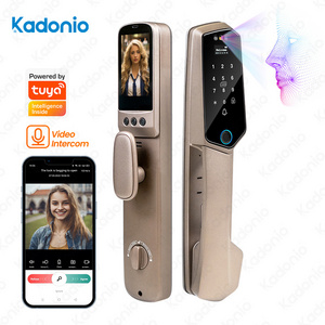 Kadonio Smart Door Lock Wifi With 3D Face Recognition Doorbell Fingerprint Tuya Password Unlock for Security Aluminum Door