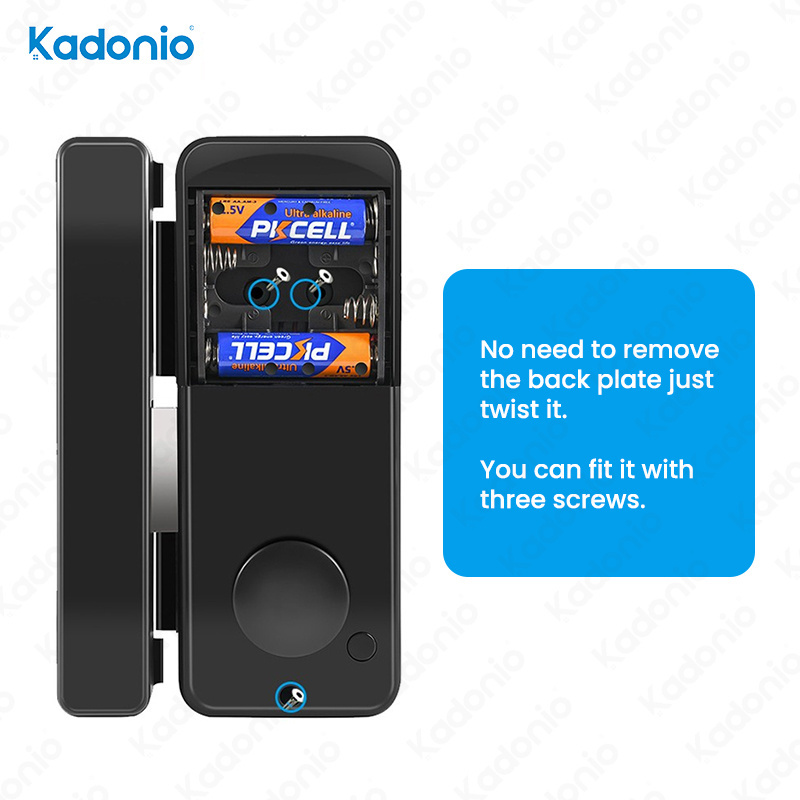 Kadonio Electric Bolt Magnetic Smart Hook Lock Biometric For Sliding Glass Aluminum Door, Glass Door Knobs