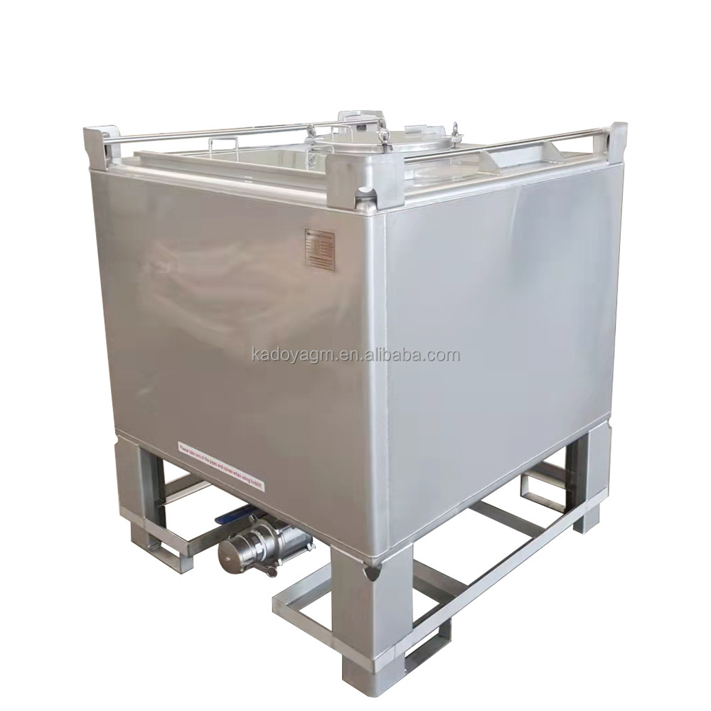 SS304/SS316L 350 Gallon 1300L Chemical Storage Tank Stainless Steel IBC Tank With UN Certificate