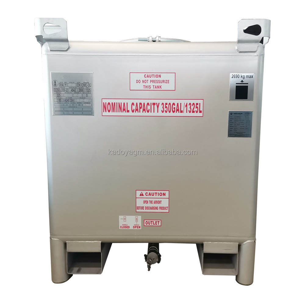 550 Gallon Diesel Transport Use Stainless Steel IBC Tote Tank With UN Approval