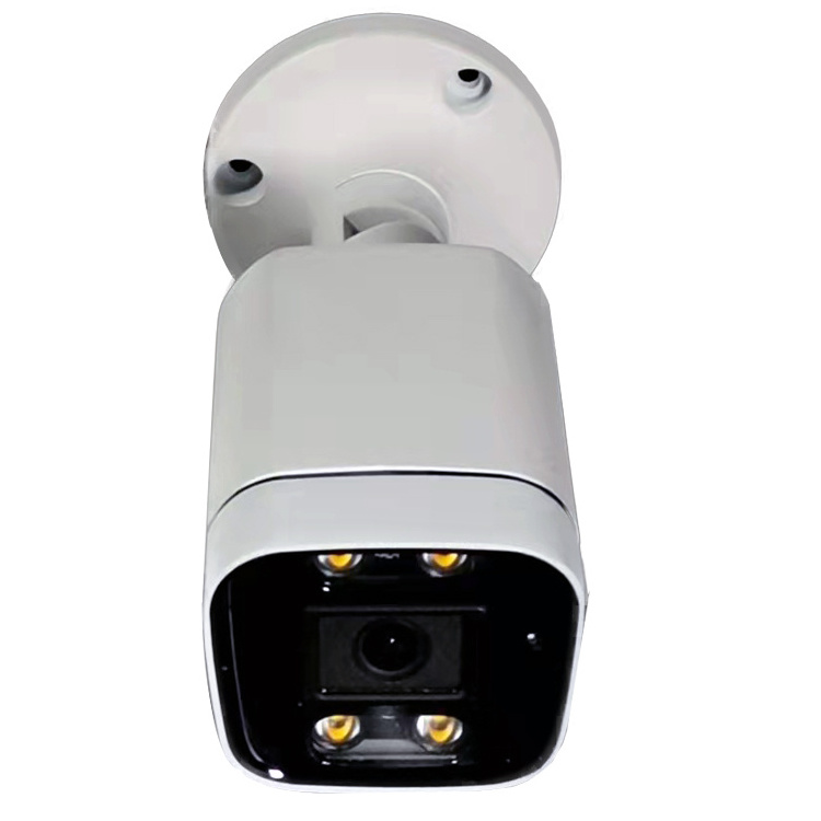 Dual Light Smart Leds Color Night Vision Outdoor 4K 8MP POE Bullet Network Camera With Audio Microphone