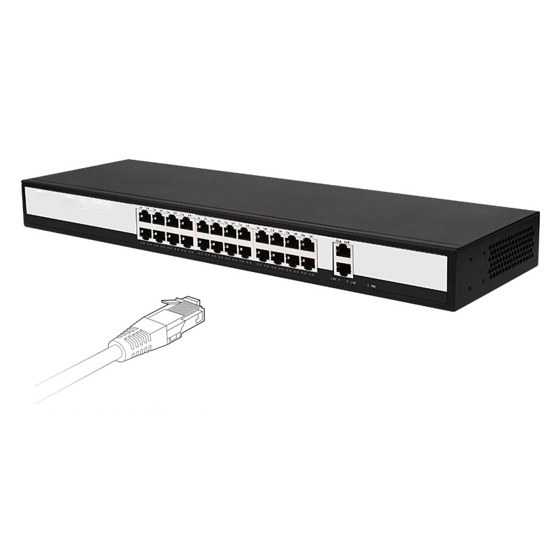 24ch Port Ethernet Poe Switch Network Max 250m Built In AC Power Supply Poe Switch For Security System IP Camera