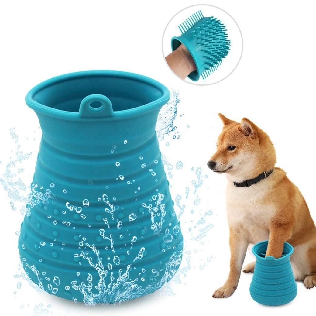 Hot Selling Eco Friendly Silicone pet paw cleaning cup dog feet cleaner automatic mudbuster portable dog paw washer paw cleaner