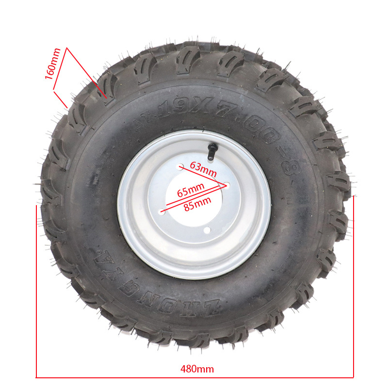 ATV Wheels 19/7-8 19X7.00-8 19X700-8 19X7-8 For 4PLY ATV QUAD TIRE WHEEL TUBELESS Tyres Hub 8 Inches Wheel Rim and Tyre