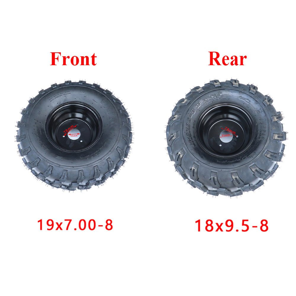 8-Inch Tire 19*7-8 18X9.5-8 Inch Vacuum Tire Wheel Hub for Buggy Quad Bike 50cc 110cc 150cc 200cc Cargo ATV Go kart