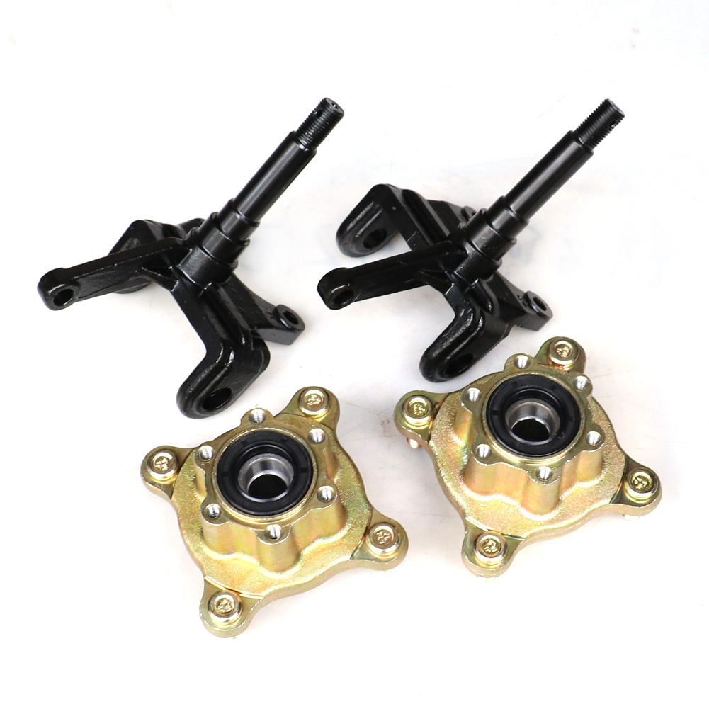 Steering Strut Knuckle Spindles with Brake Disc Wheel Hubs Fit For China ATV 110cc 125cc 150cc Golf Buggy Quad Bike Parts 1SET