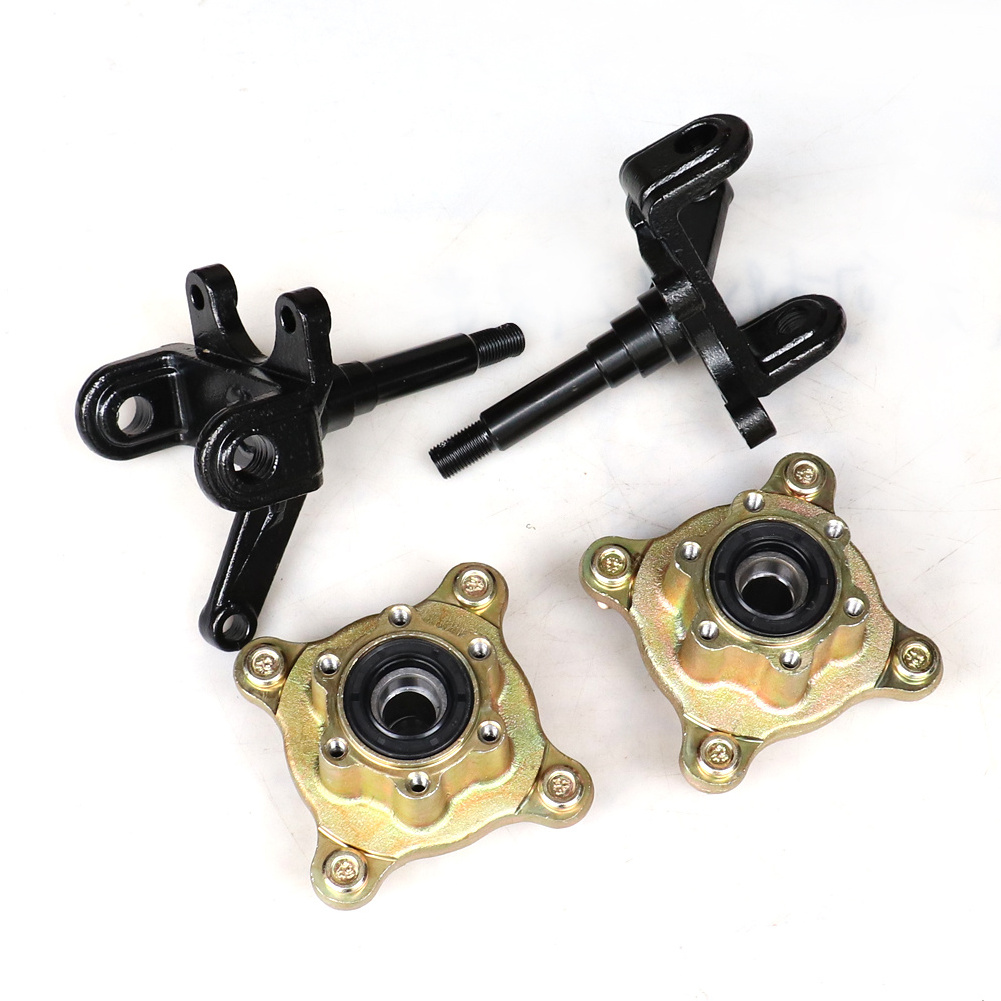 Steering Strut Knuckle Spindles with Brake Disc Wheel Hubs Fit For China ATV 110cc 125cc 150cc Golf Buggy Quad Bike Parts 1SET